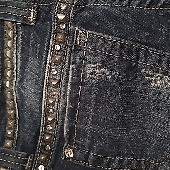 Womens Miss Me Distressed Studded Boot Cut Jeans 25 - Picture 4 of 7